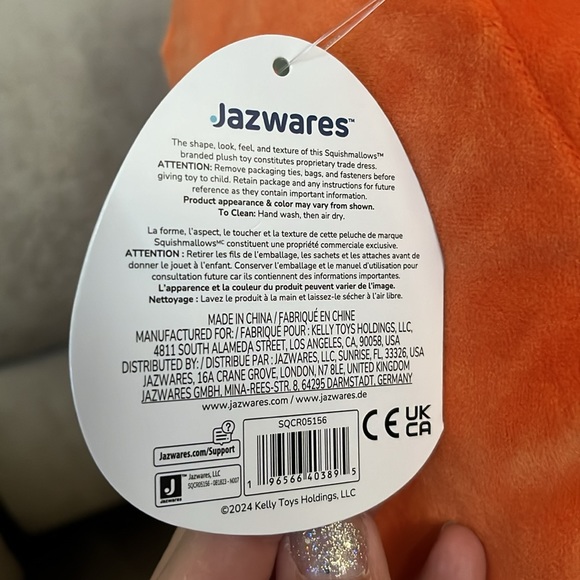 🦖 Squishmallows Amideus the Orange Dinosaur with TYPE 1 DIABETES HTF NWT 14” - Picture 7 of 8